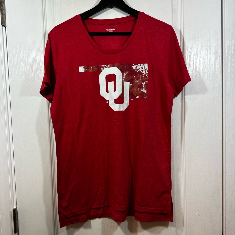 Oklahoma University Women's Red Short Sleeve Tee